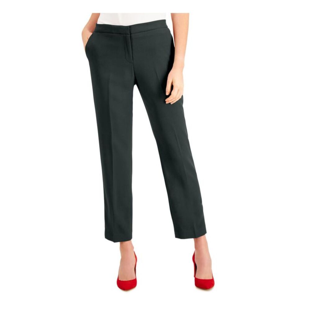 NWT KASPER Womens Gray Ankle Mid Rise Lined Wear To Work Pants Petites 6P
